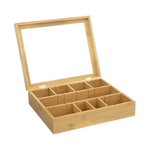 Boîte à Thé En Bambou 12 Compartiments Amovibles