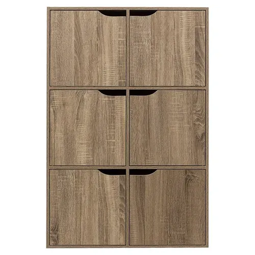 Etagère 6 Cases Avec Portes Naturel 5five