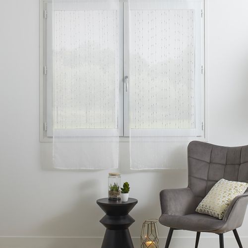 2 Voilages Anissa - 60 X 160 Cm - Blanc