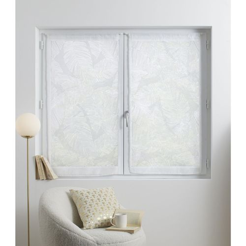 2 Voilages Dev Effet Feuille - 60 X 120 Cm - Blanc
