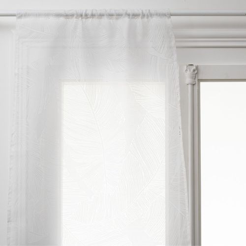 2 Voilages Dev Effet Feuille - 60 X 120 Cm - Blanc