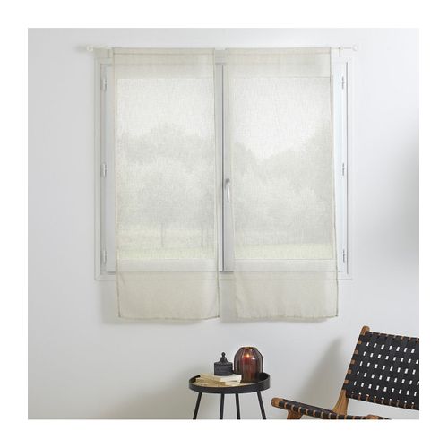 Lot De 2 Voilages Vitrage Beige Lin 60 X 160 Cm