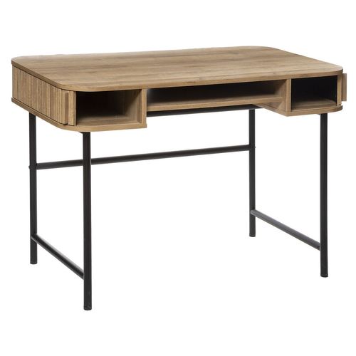 Bureau 2 Portes Coulissantes Colva - Marron Et Noir