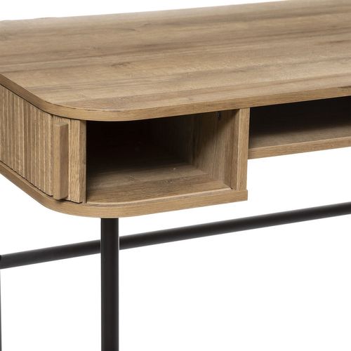 Bureau 2 Portes Coulissantes Colva - Marron Et Noir