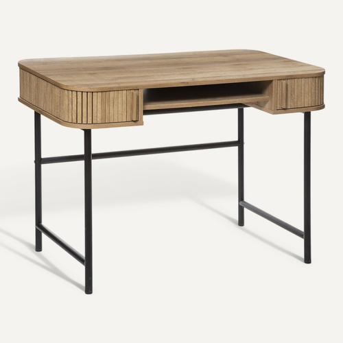 Bureau 2 Portes Coulissantes Colva - Marron Et Noir