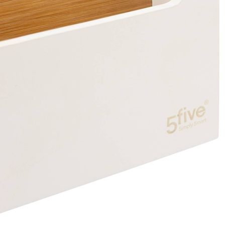 Organiseur Salle De Bain Five Natureo Noir & Bambou - 5 Compartiments Rangement Maquillage & Accessoires