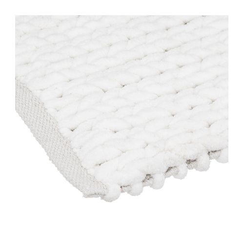 Grand Tapis De Salle De Bain Épais Blanc 50 X 120 Cm