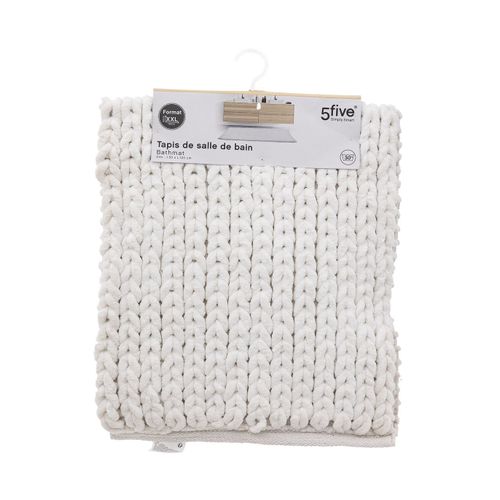 Grand Tapis De Salle De Bain Épais Blanc 50 X 120 Cm