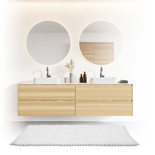 Grand Tapis De Salle De Bain Épais Blanc 50 X 120 Cm