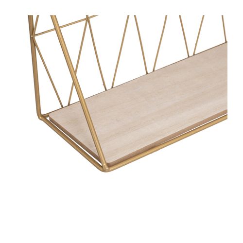 Etagère Murale En Métal Filaire Doré 48 X 20 Cm