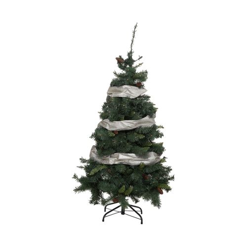 Guirlande De Noël Ruban Argent Pailleté 12 Cm X 5 M
