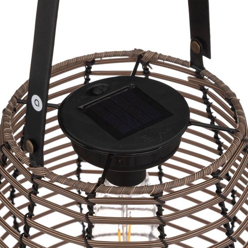 Lampe Solaire Marron Tonka D 24 X H 26 Cm à Poser Ou à Suspendre