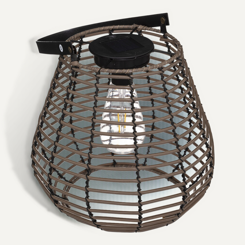 Lampe Solaire Marron Tonka D 24 X H 26 Cm à Poser Ou à Suspendre