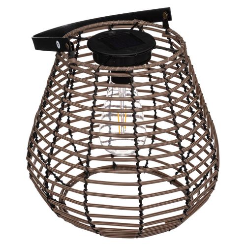 Lampe Solaire Marron Tonka D 24 X H 26 Cm à Poser Ou à Suspendre