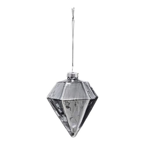 Sujet De Noël Déco "diamant" 9cm Argent