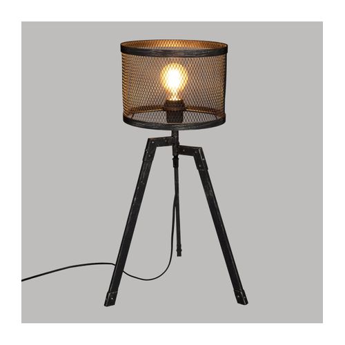 Lampe Trépied En Métal Noir Industriel Design Vintage H 56 Cm
