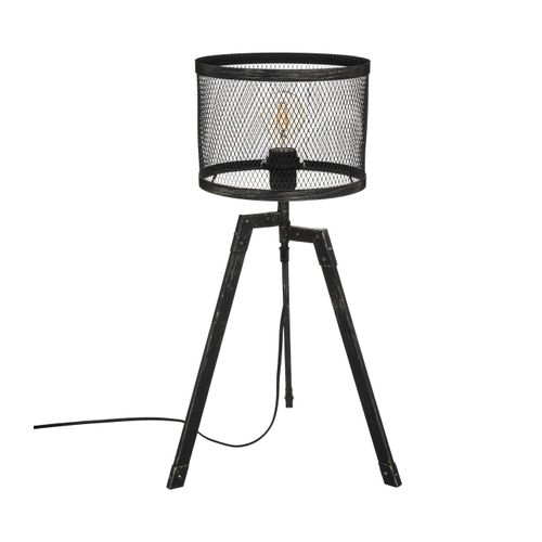Lampe Trépied En Métal Noir Industriel Design Vintage H 56 Cm