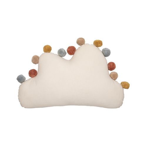 Coussin Décoratif Nuage En Coton Avec Pompons 30 X 50 Cm