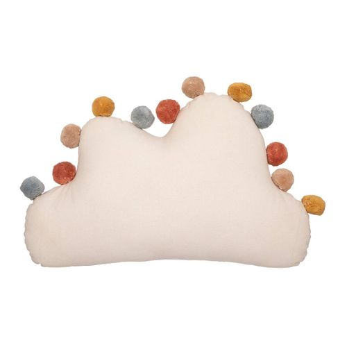 Coussin Décoratif Nuage En Coton Avec Pompons 30 X 50 Cm