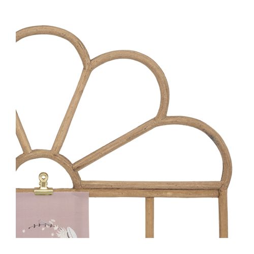 Porte-photos Enfant En Rotin Avec Clips En Acier Doré 40 X 57 Cm