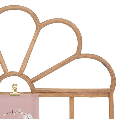 Porte-photos Enfant En Rotin Avec Clips En Acier Doré 40 X 57 Cm