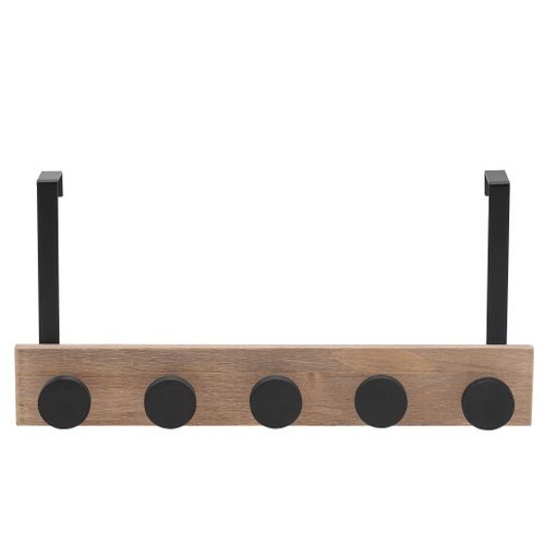 Patère de porte 5T  Noir / Naturel vue de face