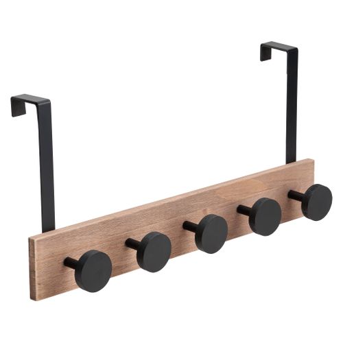 Patère de porte 5T  Noir / Naturel vue 3/4
