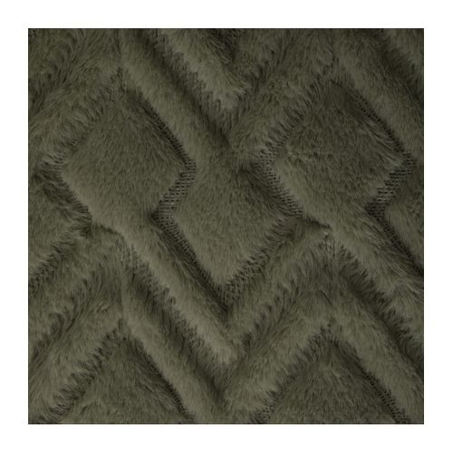 Plaid En Flanelle Et Fourrure Vert Kaki 120x160 Cm