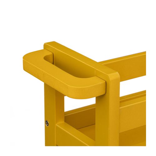 Desserte Roulante 3 Niveaux Jaune Moutarde H 75 Cm Idéale Pour Les Petits Espaces