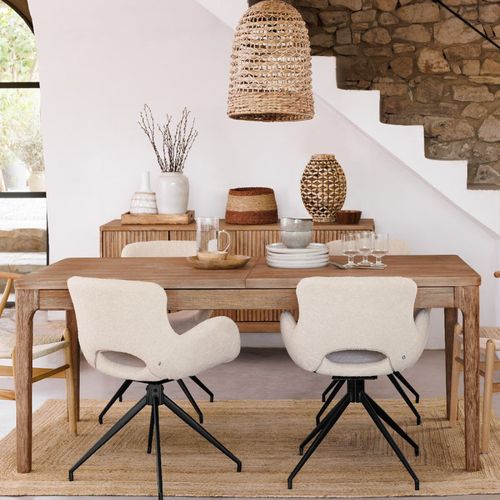 Table De Repas Extensible "sabor" 180-260cm Beige