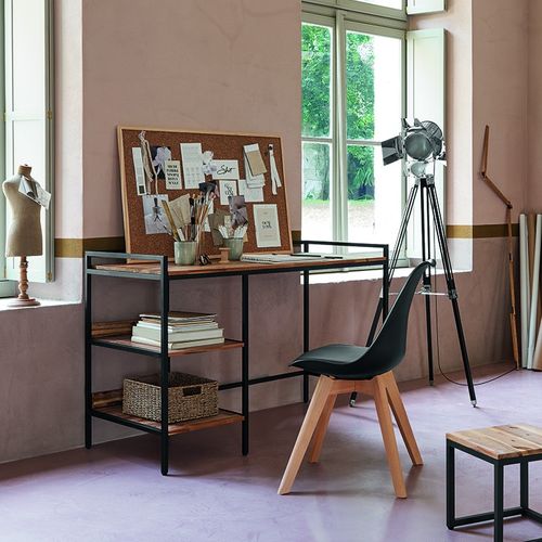 Bureau 2 étagères Bois Et Métal Edena Atmosphera