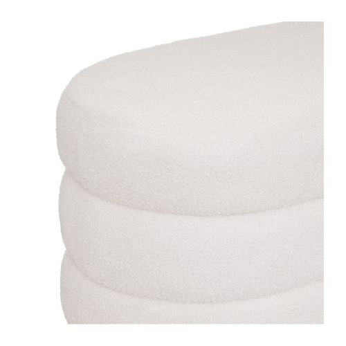 Banc Banquette Tissu Blanc à Bouclettes 100 X 40 Cm