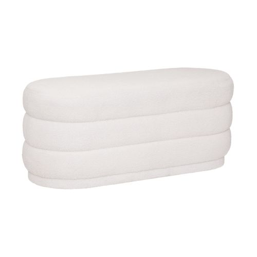 Banc Banquette Tissu Blanc à Bouclettes 100 X 40 Cm