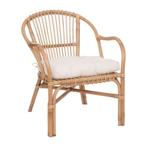 Fauteuil En Rotin Neta Avec Coussin - Naturel