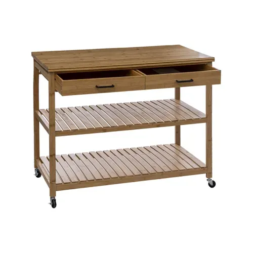 Desserte Îlot De Cuisine 4 Niveaux En Bambou L 108 Cm
