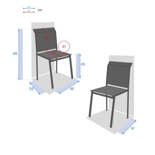 Chaise De Jardin Empilable "essentia" Lin et Blanc En Aluminium Traité époxy