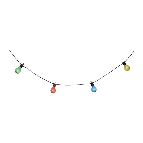 Guirlande Lumineuse Solaire Façon Guinguette 10 Ampoules De Couleurs LED Blanc Chaud Sur 5 Mètres