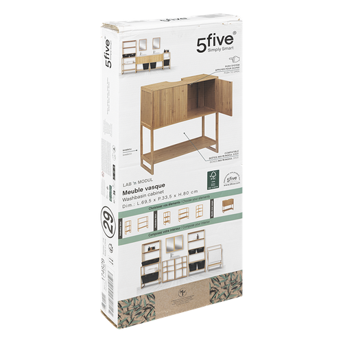 Meuble Sous Lavabo Bambou Lab'n Modul 5five