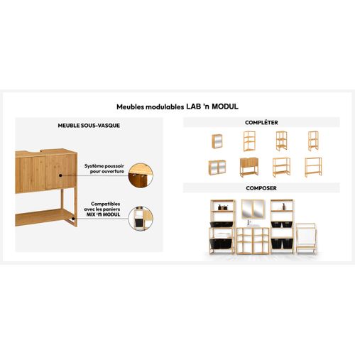 Meuble Sous Lavabo Bambou Lab'n Modul 5five