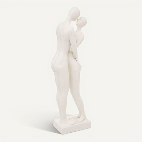 Statue couple H. 33 cm RIVI Blanc vue de face