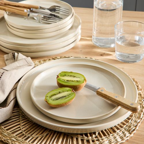 Assiette à dessert Ø. 21 cm TERRE INCONNUE Beige vue d'ambiance 1
