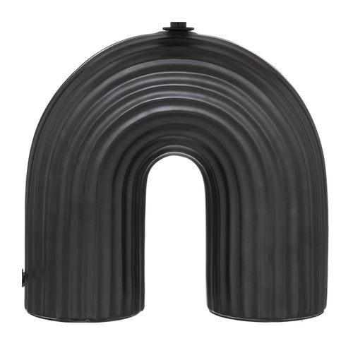 Lampe à Poser En Céramique Noire Et Abat-jour Blanc H 40.5 Cm