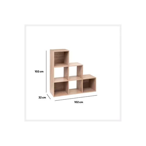 Etagère Escalier 6 Cases Mix Naturel 5five