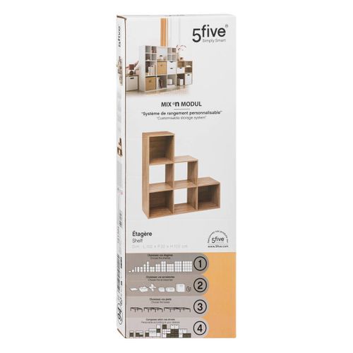 Etagère Escalier 6 Cases Mix Naturel 5five