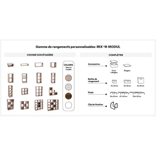 Etagère Escalier 6 Cases Mix Naturel 5five