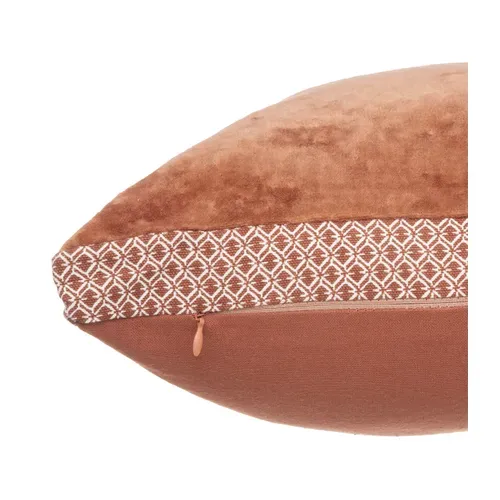 Coussin Décoratif En Velours Terracotta Et Motif Otto 55 X 55 Cm