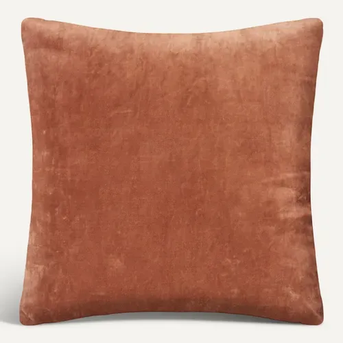 Coussin Décoratif En Velours Terracotta Et Motif Otto 55 X 55 Cm