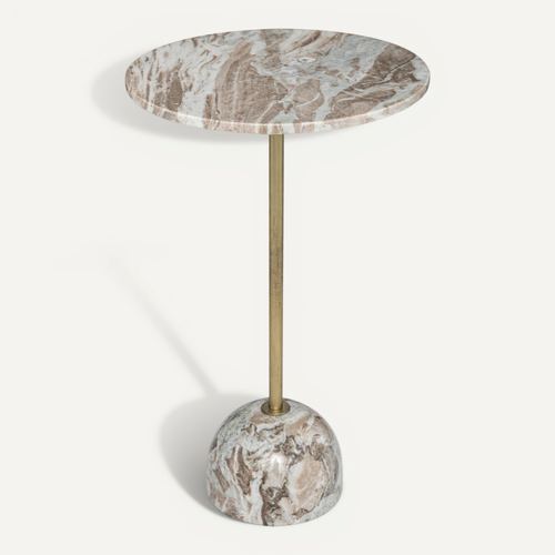 Table D'appoint Table à Café En Marbre Beige H 58 Cm