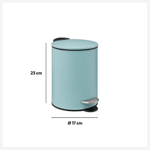 Poubelle De Salle De Bain En Métal Bleu Artic Soft Close 3 L