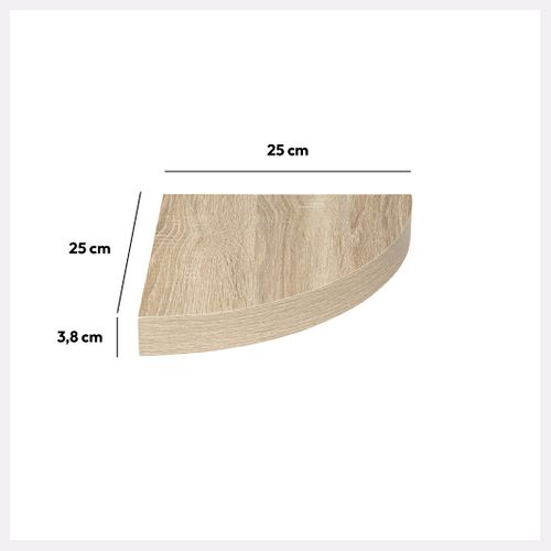 Étagère D'angle Murale Flottante Effet Chêne Naturel 25 X 25 Cm Fixations Invisibles